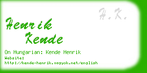 henrik kende business card